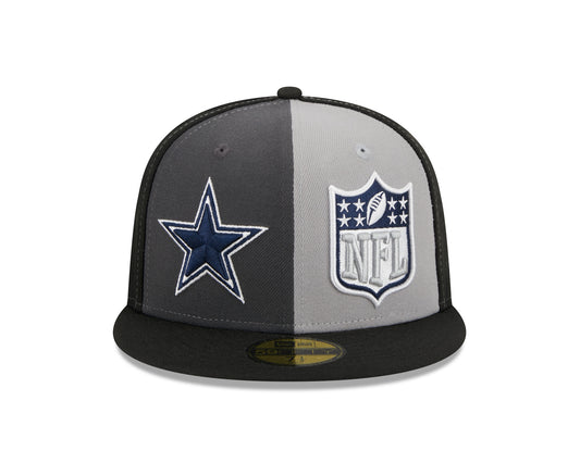 Dallas Cowboys New Era 2023 Sideline Split 59fifty Fitted Hat- Gray/Black