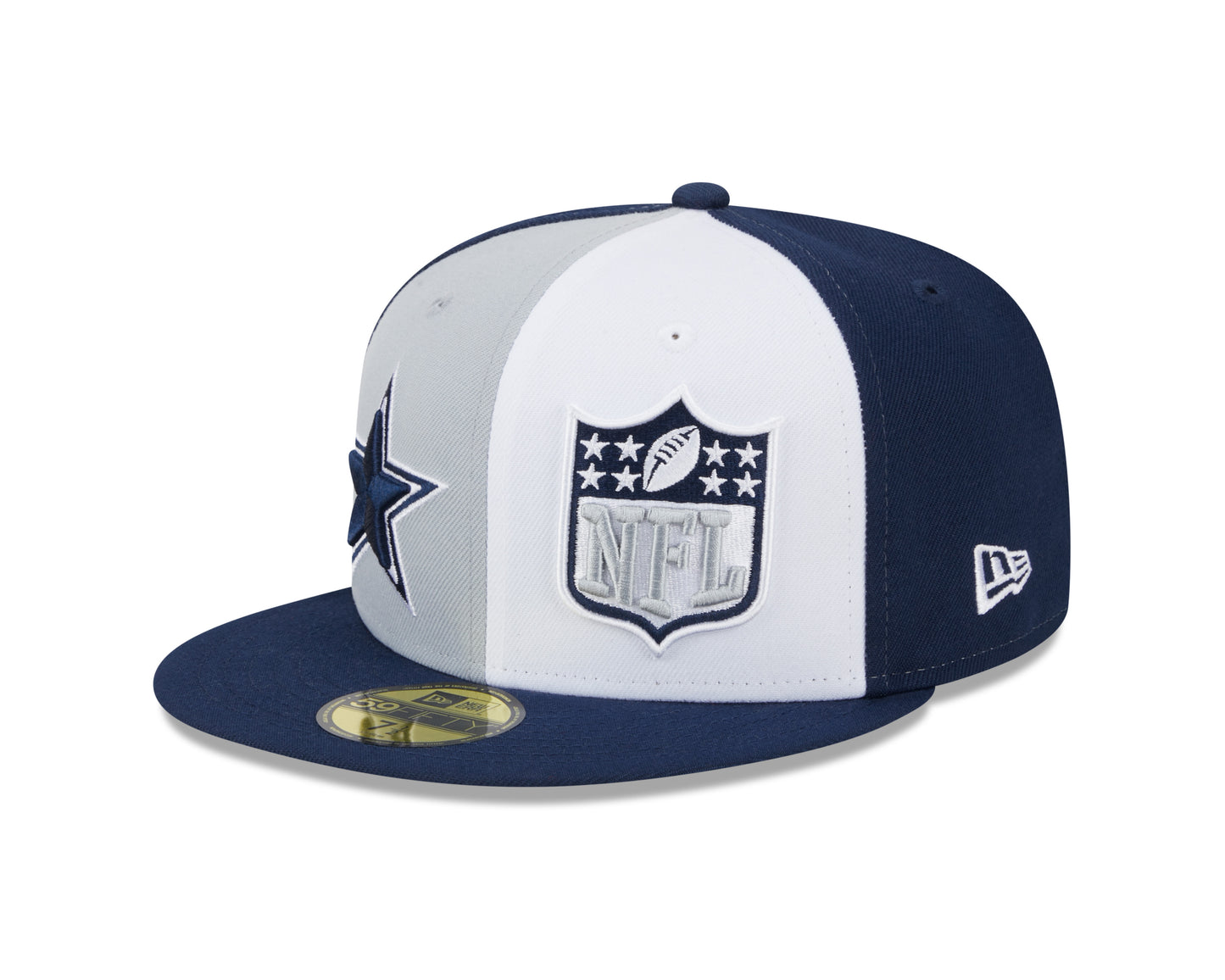 Cowboys New Era 2023 Sideline Split 59fifty Fitted Hat- Blue/Gray