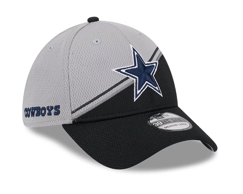 Dallas Cowboys New Era 2023 Sideline 39THIRTY Flex Hat- Gray