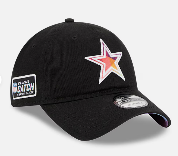 Dallas Cowboys New Era Black 2023 NFL Crucial Catch Women's 9TWENTY Adjustable Hat