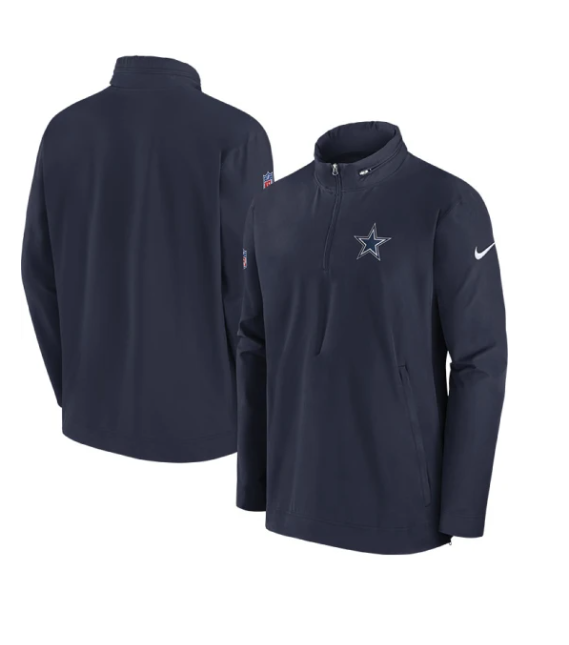 Dallas Cowboys Nike 2023 Navy Sideline Lightweight Coaches 1/4 Zip Jacket