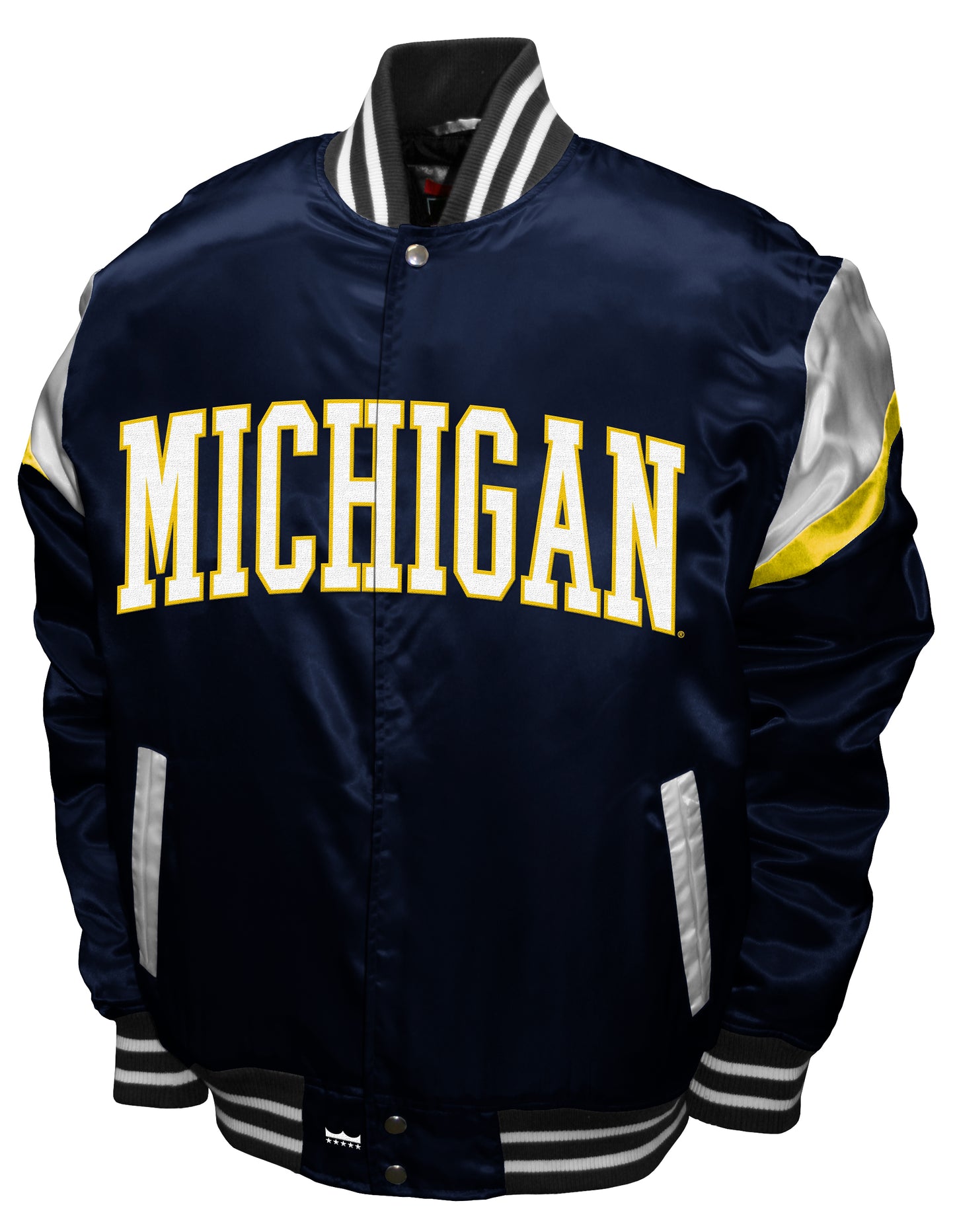 Michigan Wolverines Franchise Club Power Satin Full-Snap Jacket - Navy