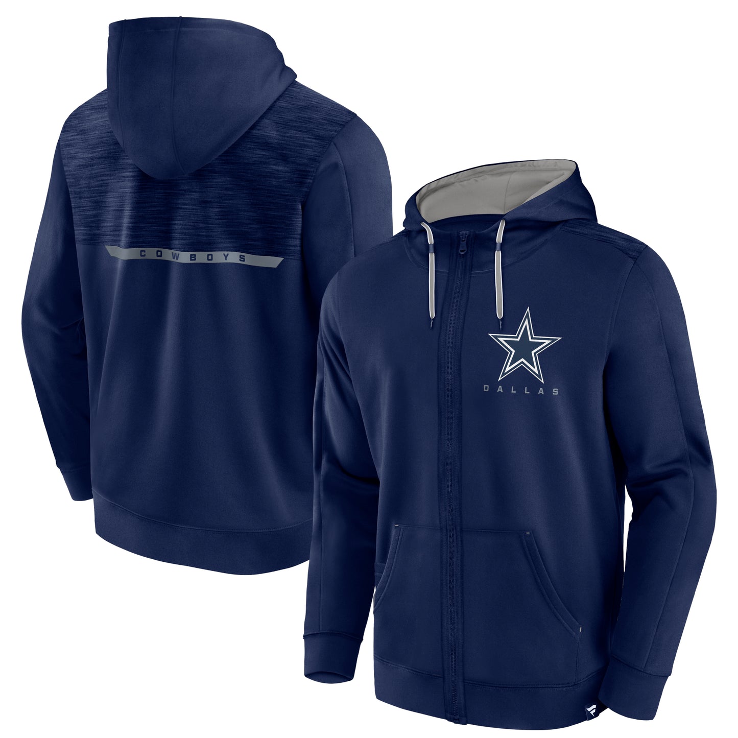 Dallas Cowboys Fanatics Branded Defender Evo Full Zip Hoodie- Blue