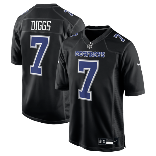 Dallas Cowboys Nike #7 Trevon Diggs Men's Black Game Jersey