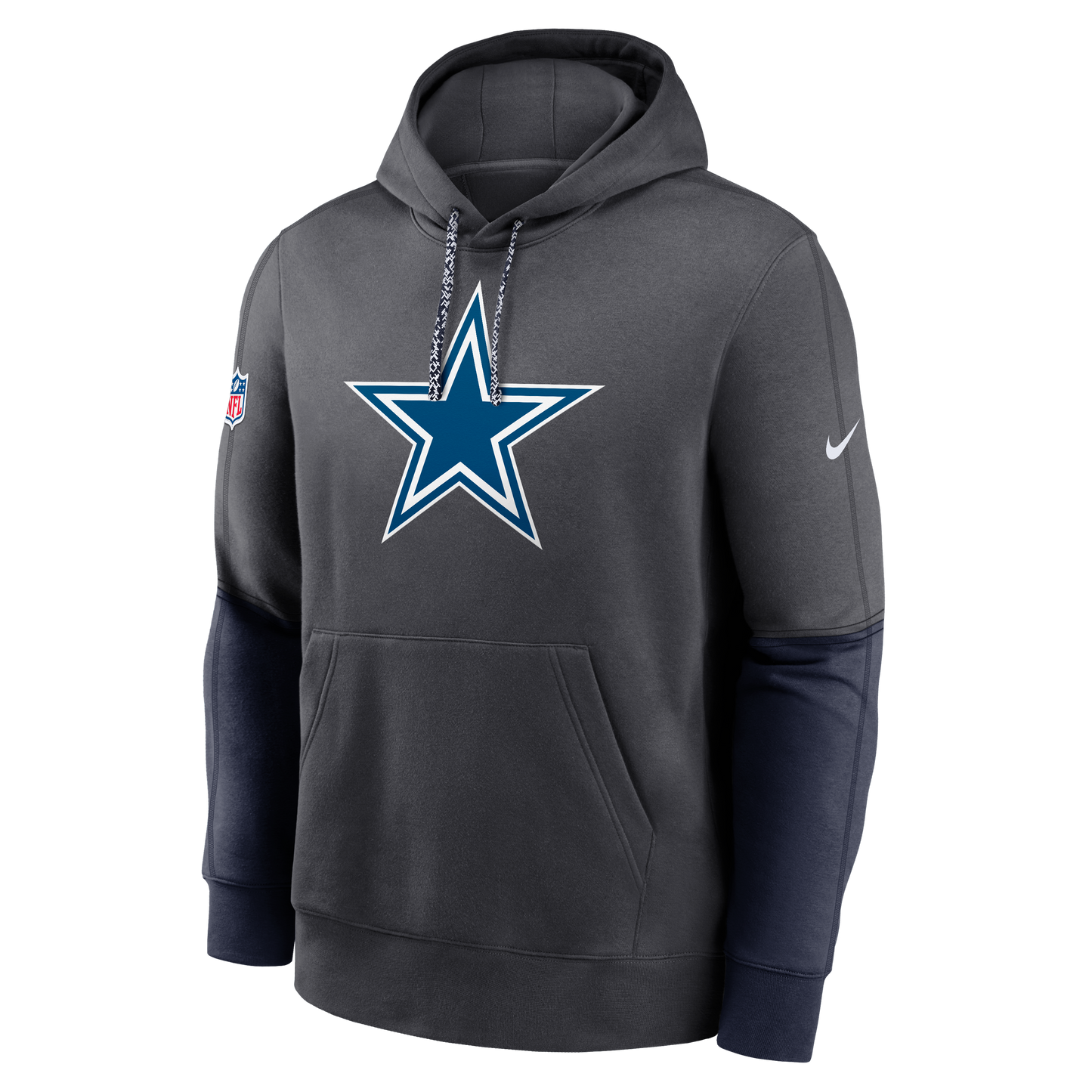 Men's Dallas Cowboys Nike Gray 2024 Sideline Club Pullover Hoodie