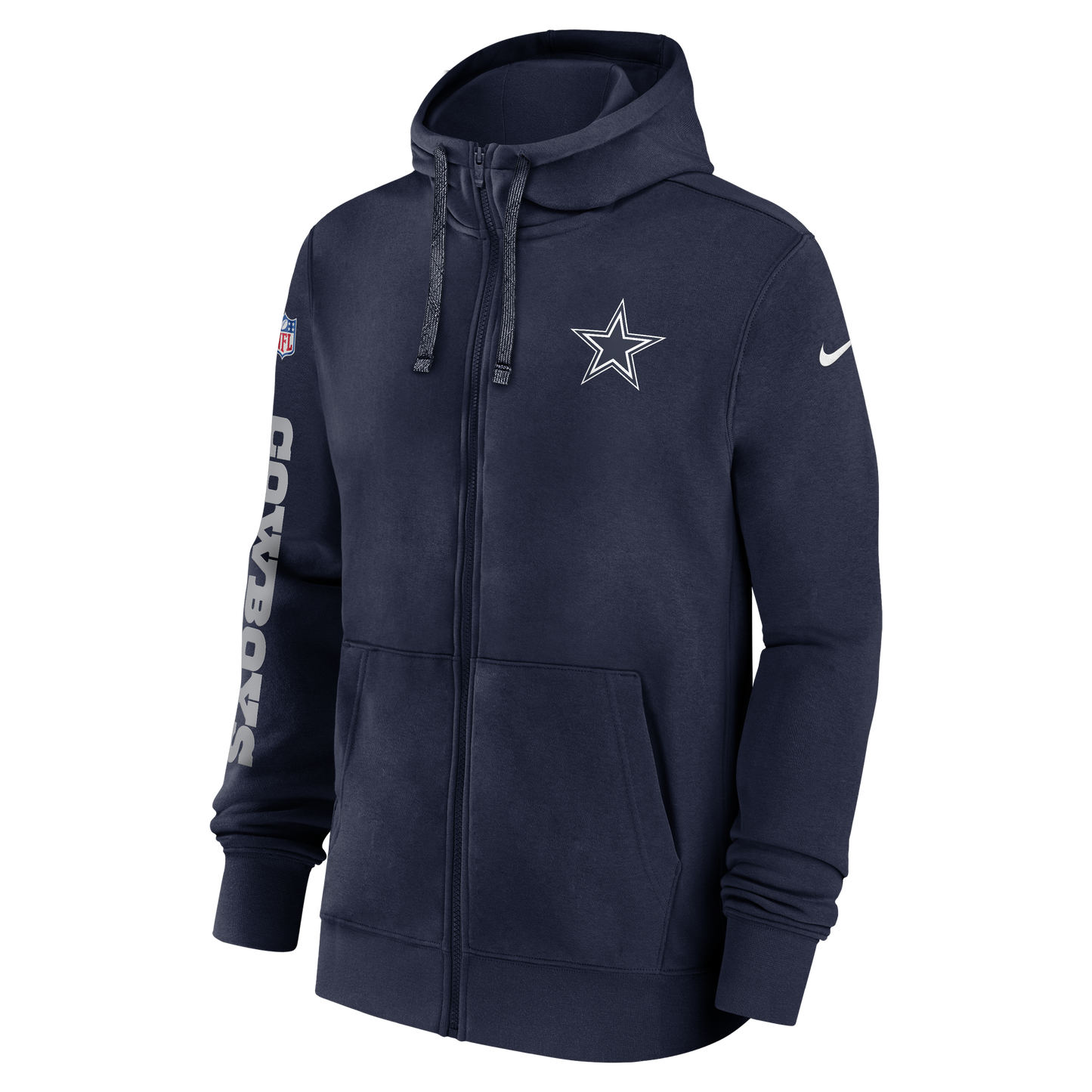 Dallas Cowboys Nike 2024 Sideline Club Full-Zip Hoodie - Navy