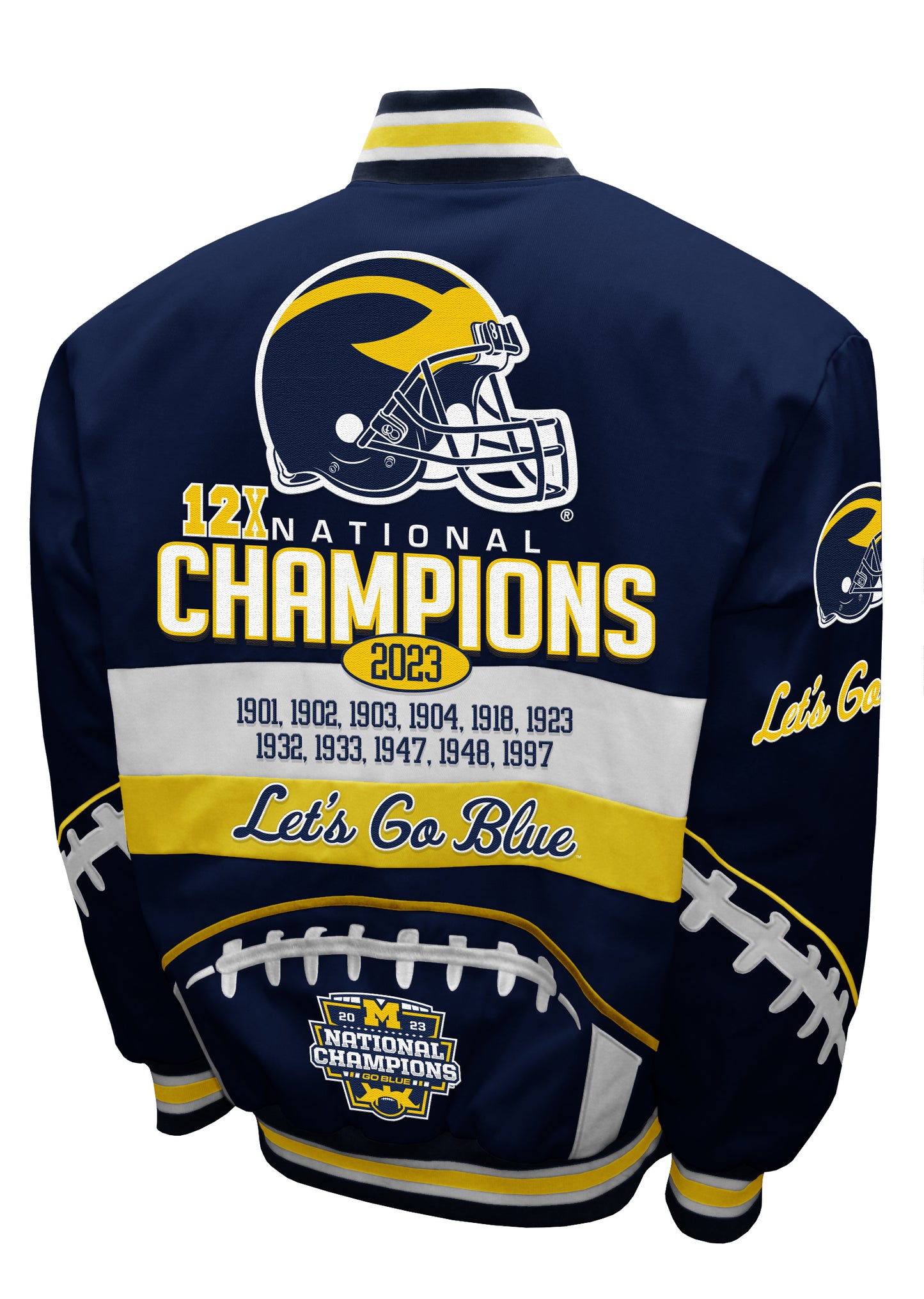 Michigan Wolverines Blue Franchise Club Commemorative 12-Time National Champions Full-Snap Jacket
