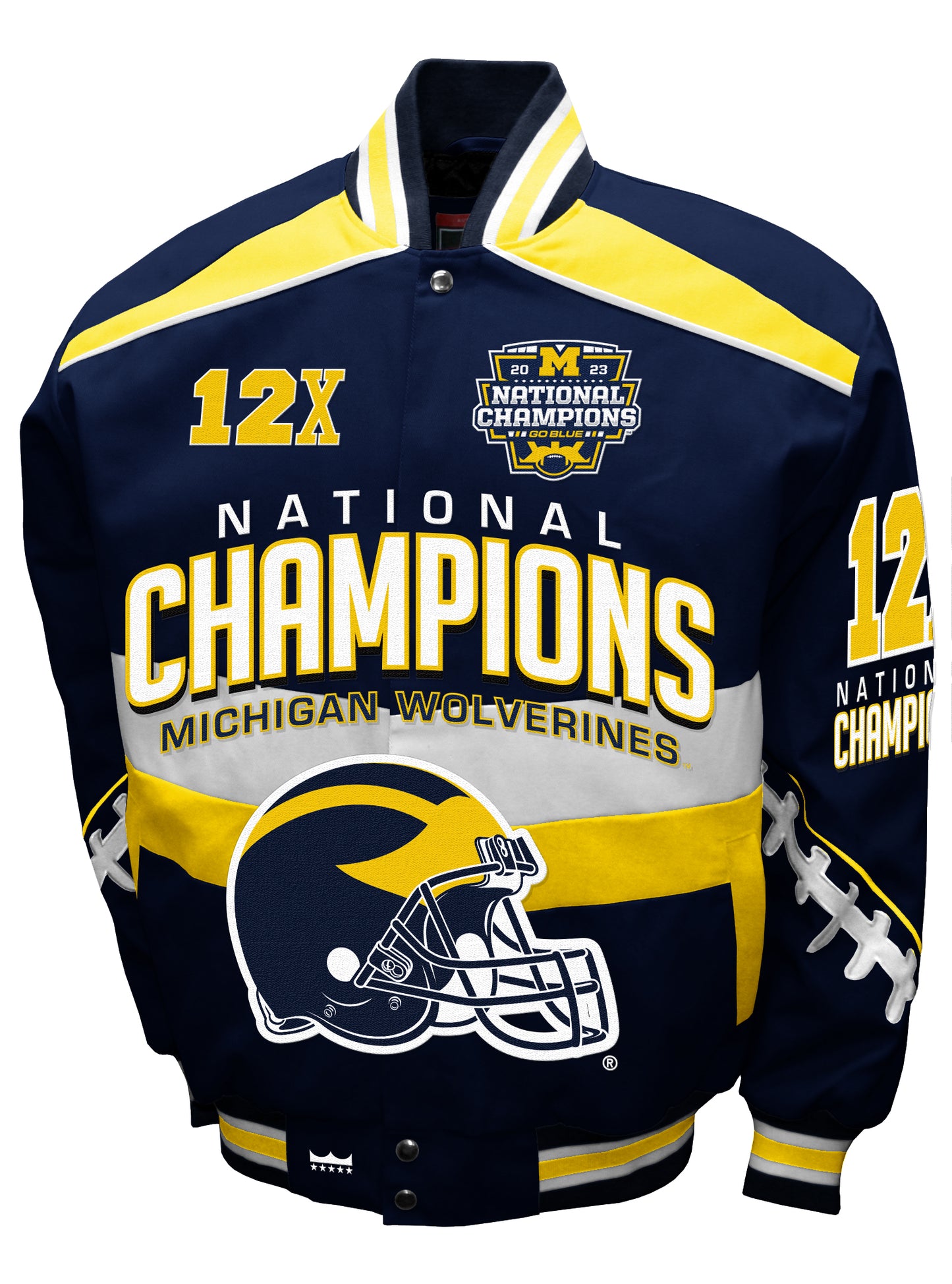Michigan Wolverines Blue Franchise Club Commemorative 12-Time National Champions Full-Snap Jacket