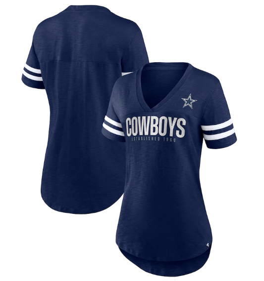 Dallas Cowboys Women's Speed Tested Sparkle Fashion V-Neck Tee shirt - Blue