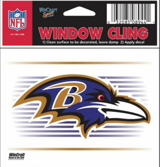 Baltimore Ravens Wincraft 3X4 Static Window Cling