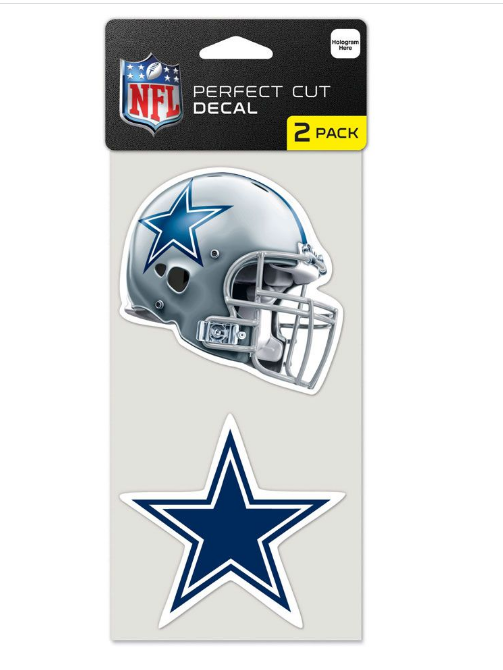 Dallas Cowboys Wincraft Perfect Cut Team Helmet Decal Two Pack '4X4