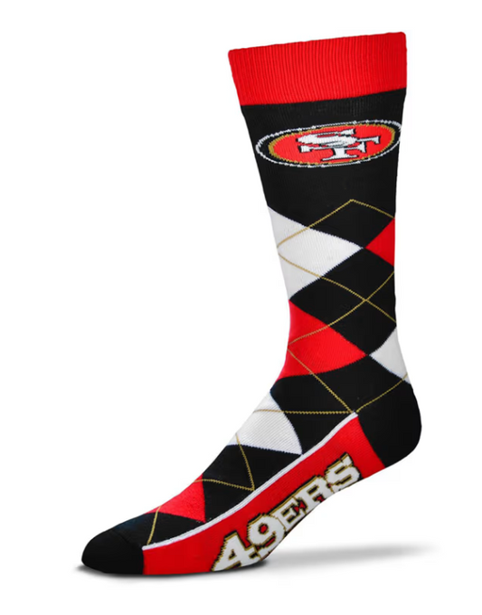 San Francisco 49ers For Bare Feet Argyle Lineup Socks OSFM