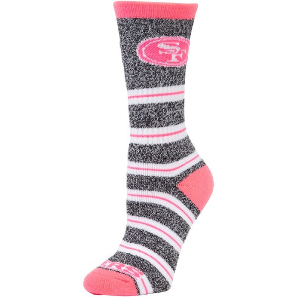 San Francisco 49ers For Bare Feet Pink Stripe  Socks