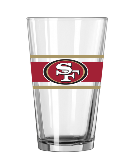San Francisco 49ers Boelter 16 Oz Stripe Pint Glass