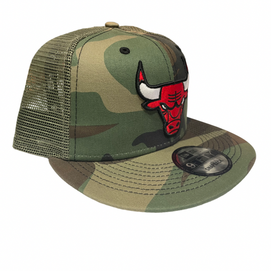 Chicago Bulls New Era Woodland Camo Trucker D3 9Fifty Hat