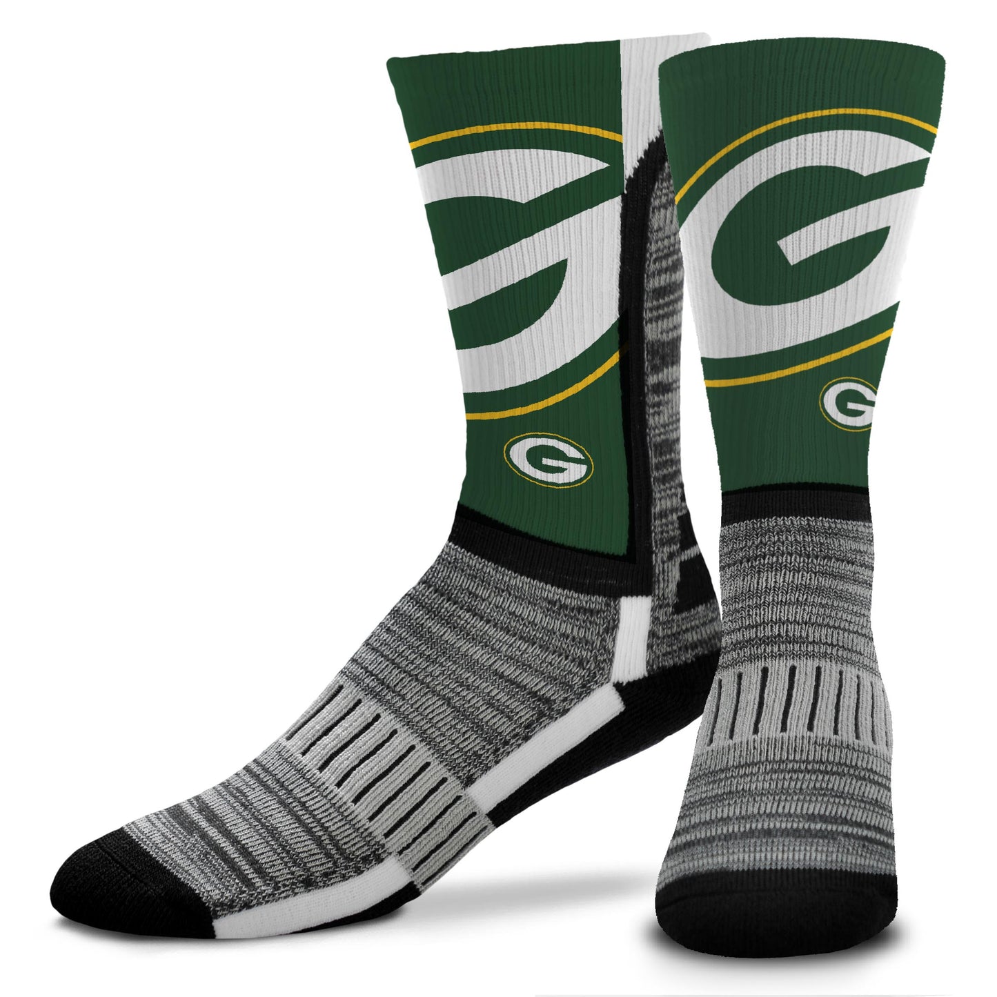 Green Bay Packers For Bare Feet Adult Zoom V-curve Socks