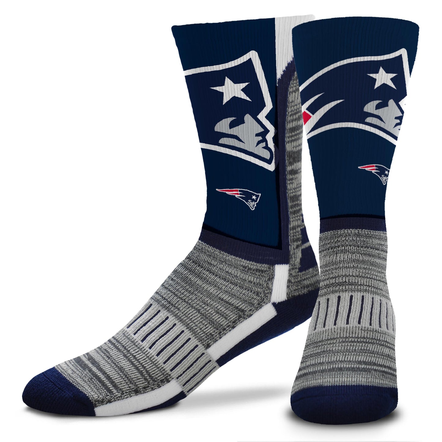 New England Patriots For Bare Feet Adult Zoom V-curve Socks