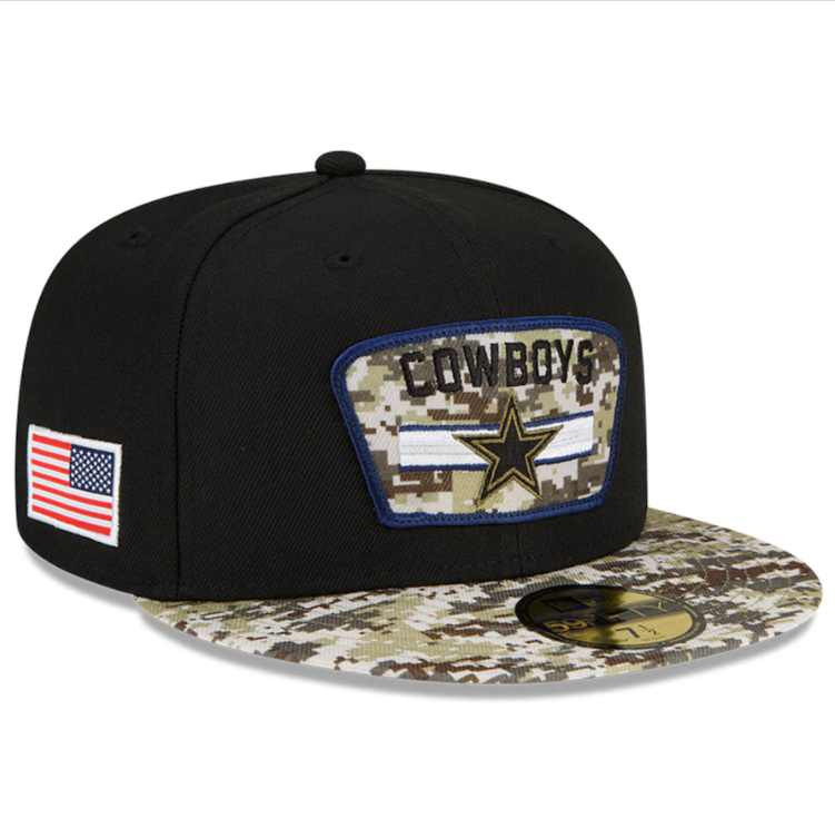 Dallas Cowboys New Era Salute To Service 59FIFTY Fitted Hat - Black / Camo