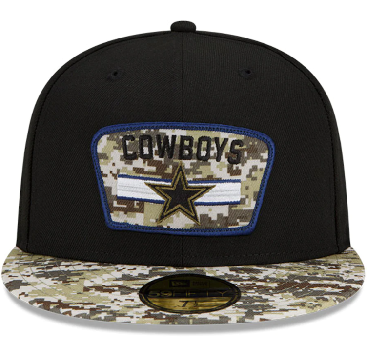 Dallas Cowboys New Era Salute To Service 59FIFTY Fitted Hat - Black / Camo