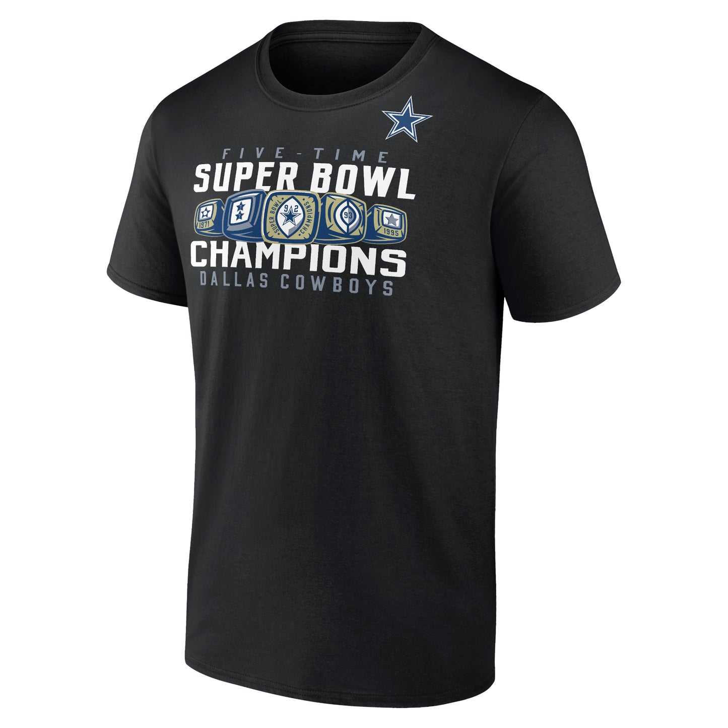 Dallas Cowboys 5 Time Super Bowl Champion Rings Men's T-shirts - Black