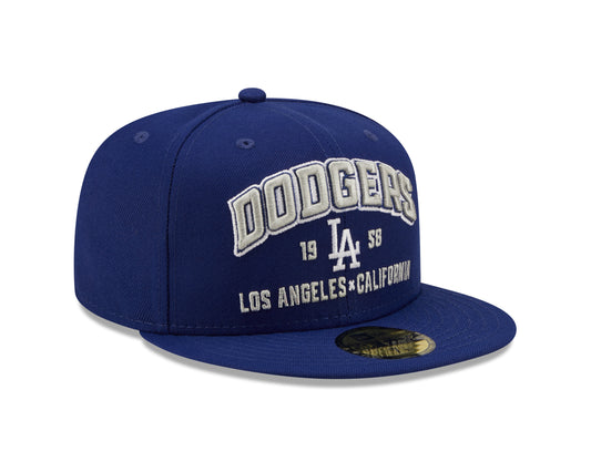 Los Angeles Dodgers New Era Local Stacked 59FIFTY Fitted Hat - Blue