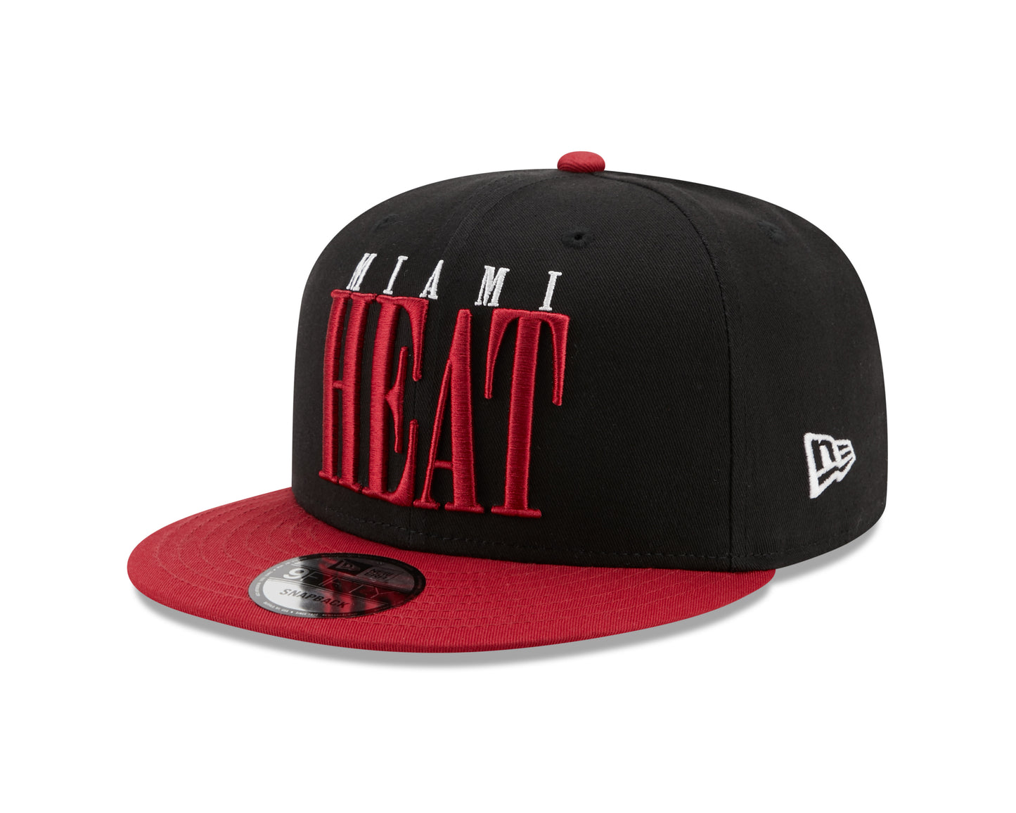 Miami Heat NBA New Era Team Title 9Fifty Snapback Hat - Black / Red