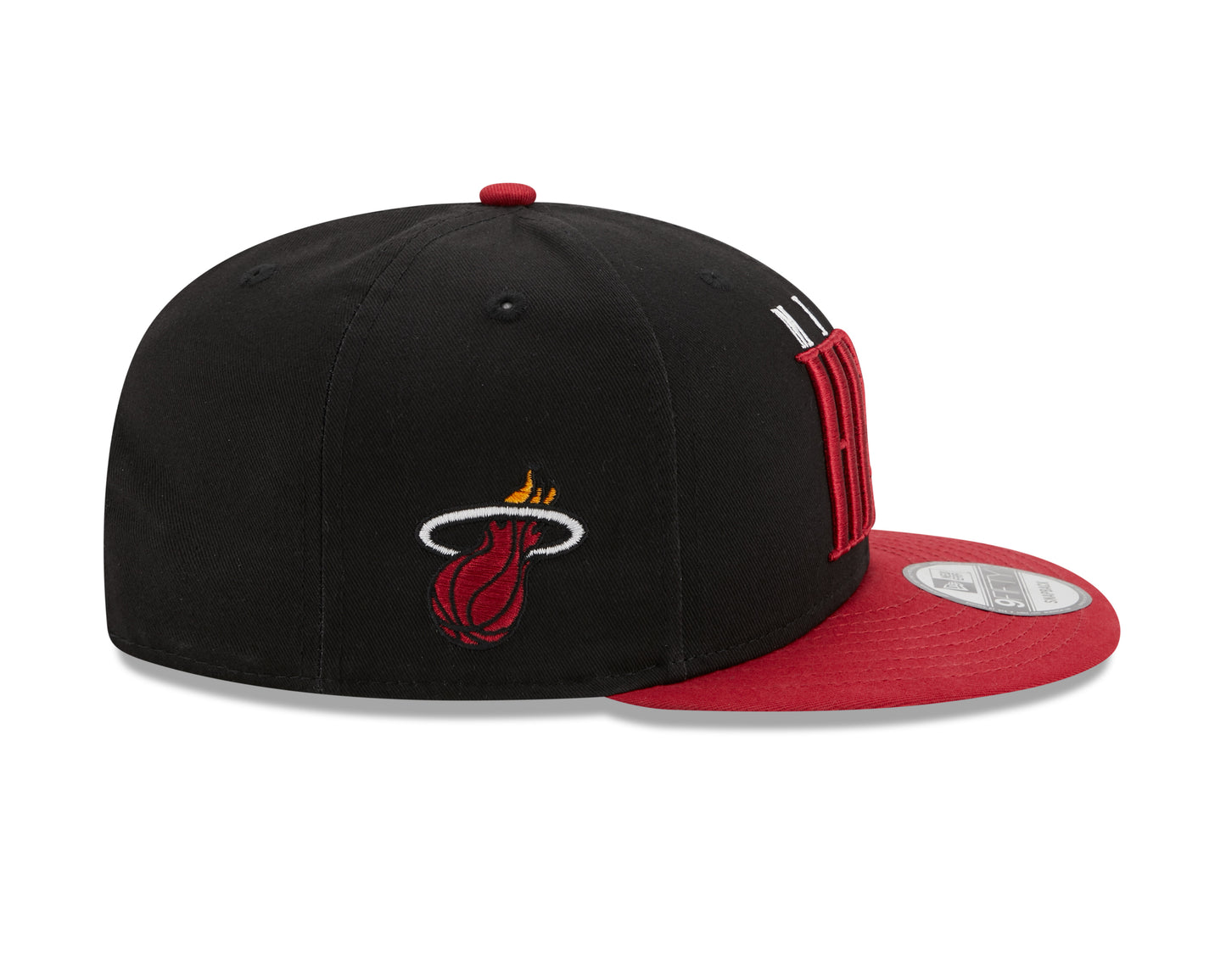 Miami Heat NBA New Era Team Title 9Fifty Snapback Hat - Black / Red