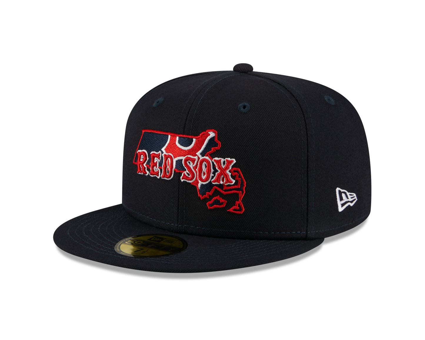 Boston Red Sox New Era Blue Local State Patched 59FIFTY Fitted Hat