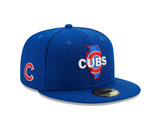 Chicago Cubs New Era Royal Blue Local State Patched 59FIFTY Fitted Hat