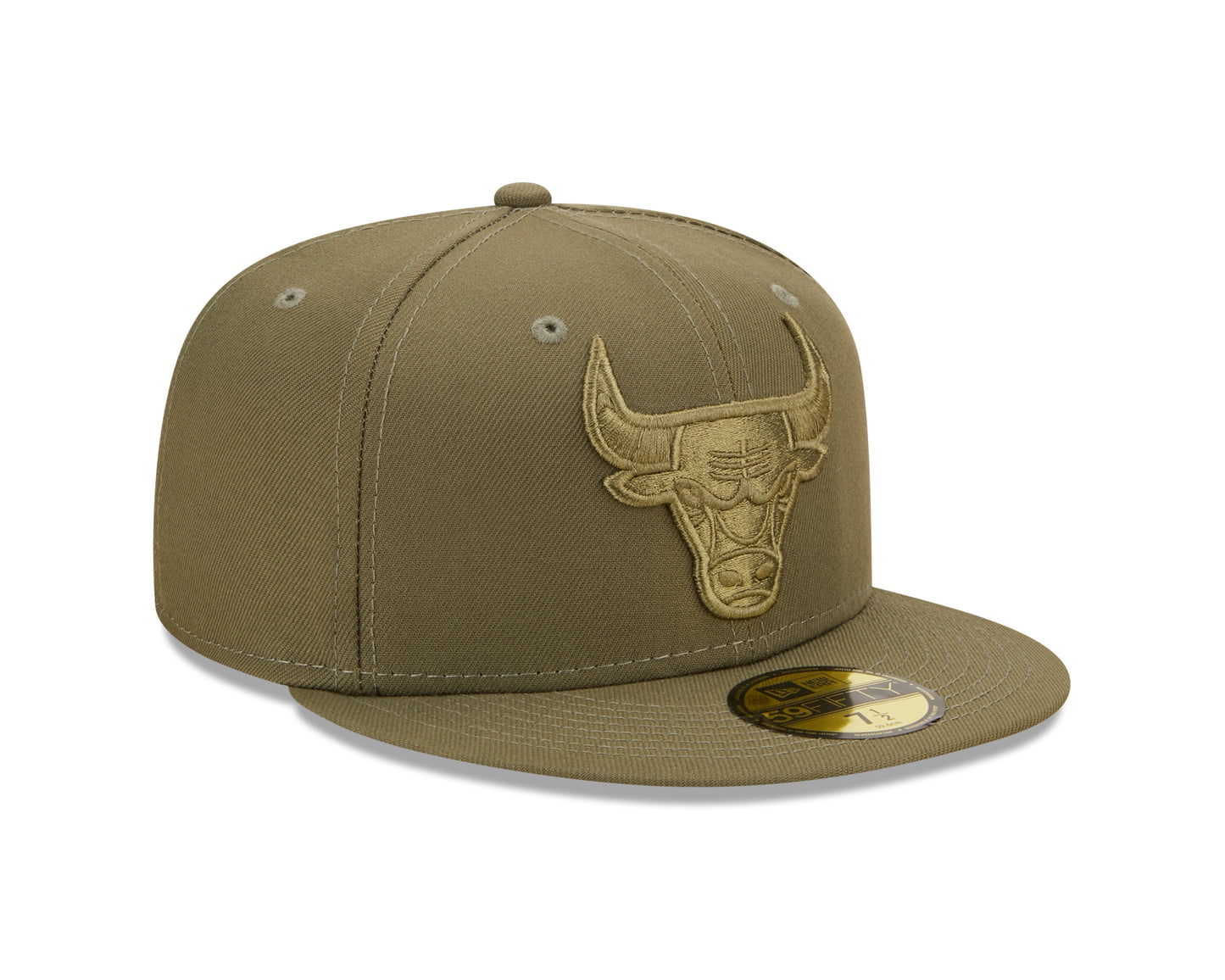 Chicago Bulls New Era Olive Color Pack 59FIFTY Fitted Hat- Green