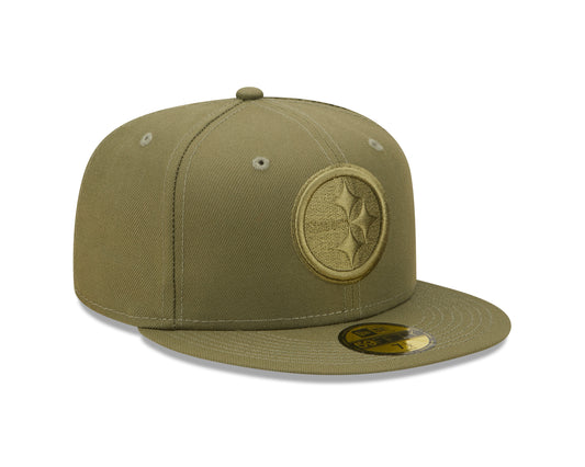 Pittsburgh Steelers New Era Color Pack New Olive 59fifty Fitted Hat- Green under