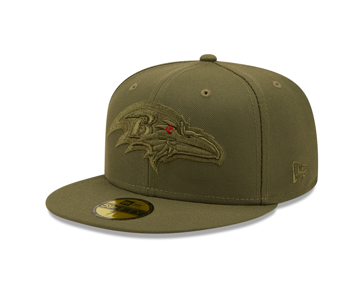 Baltimore Ravens New Era Color Pack New Olive 59fifty Fitted Hat- Red Eye