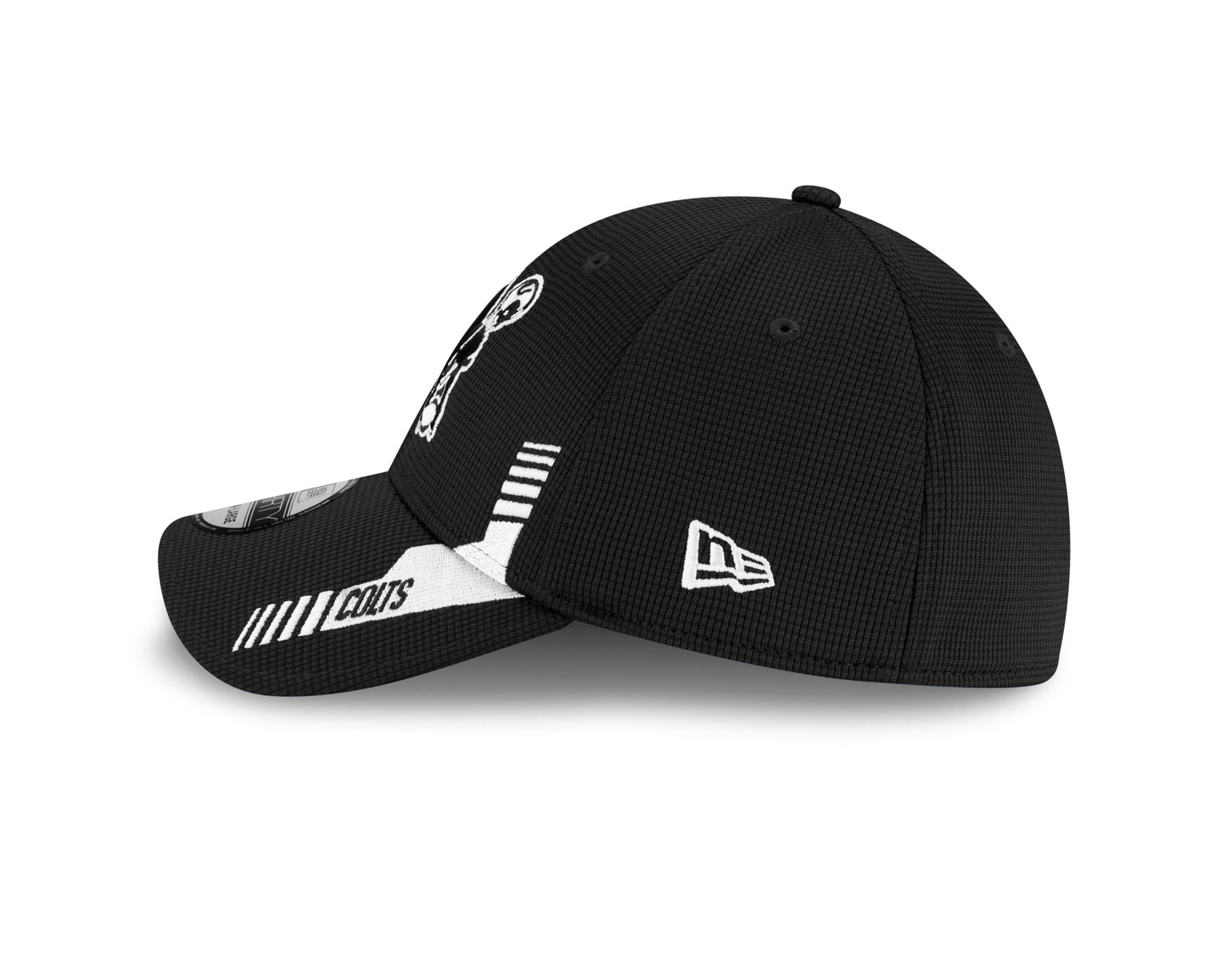 Indianapolis Colts New Era Sideline Black and White 39THIRTY Flex Hat