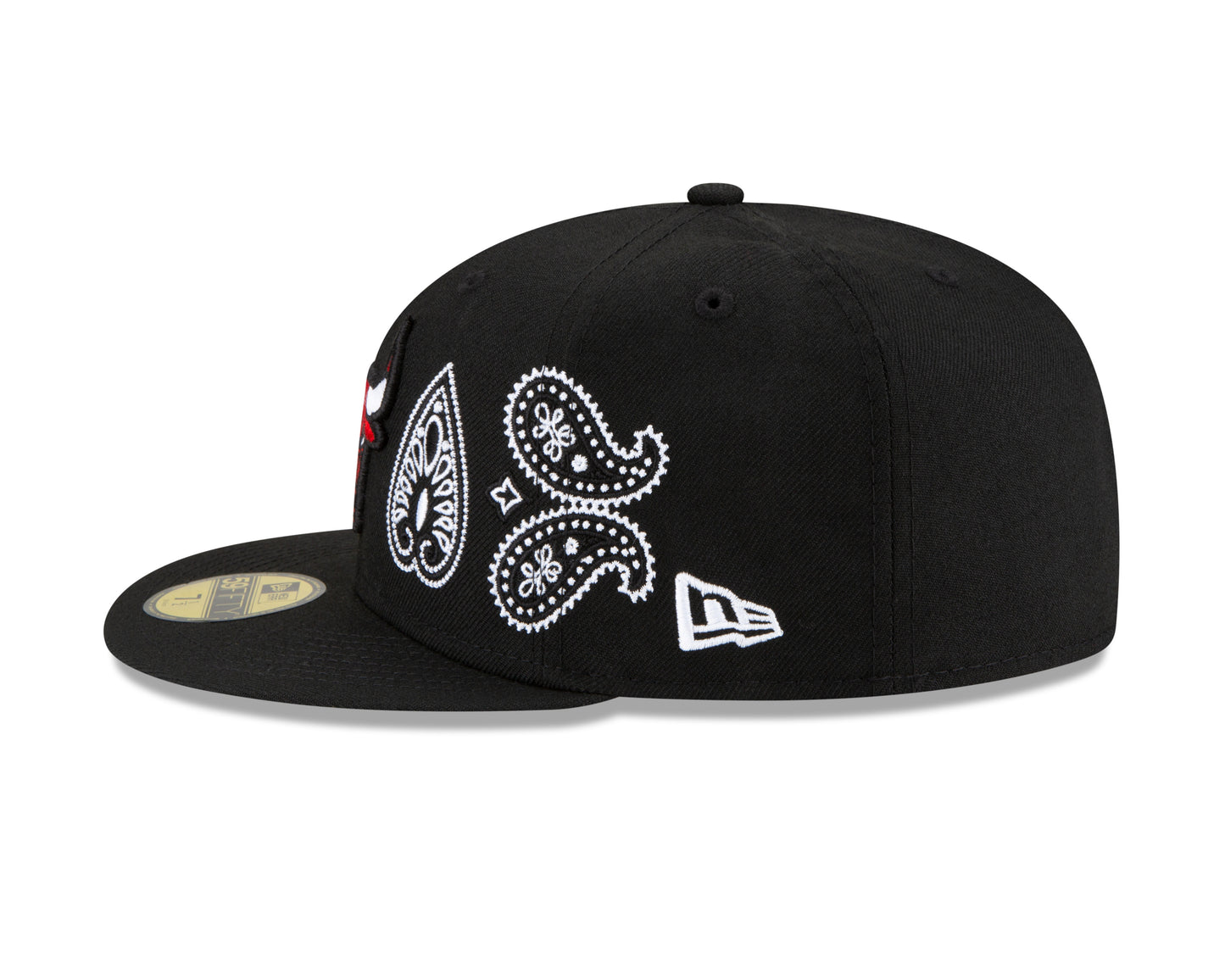 Chicago Bulls New Era Paisley All-Over 59FIFTY Fitted Hat - Black