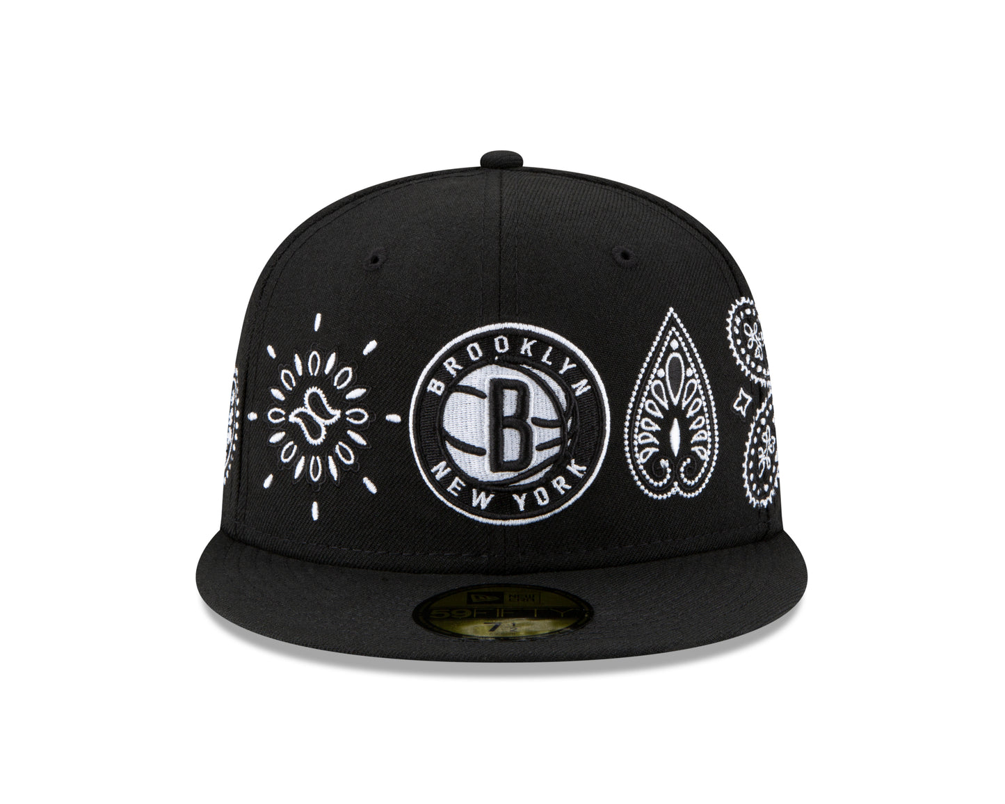 Brooklyn Nets New Era Paisley All-Over 59FIFTY Fitted Hat - Black