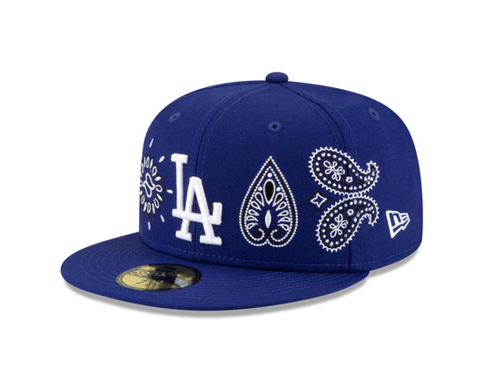 Los Angeles Dodgers New Era Q2 QT Paisley All Over Gray Undervisor 59FIFTY Fitted Hat