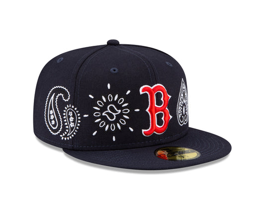 Boston Red Sox All Over Print Paisley 59Fifty Fitted Hat