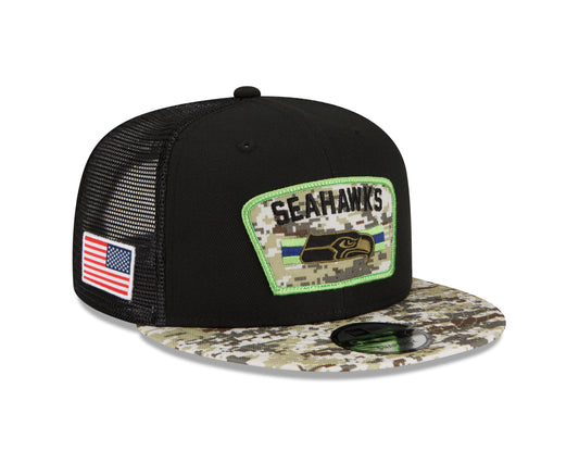 Seattle Seahawks New Era 2021 Salute To Service 9Fifty Adjustable Hat