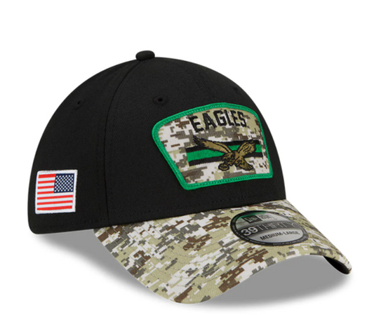 Philadelphia Eagles Historic New Era Salute to Service Sideline 39THIRTY Hat -