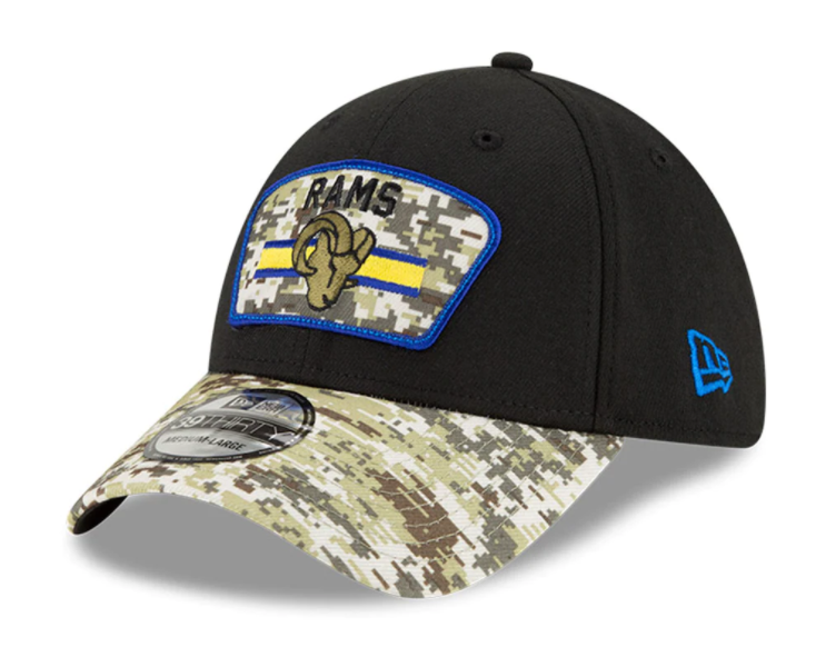Los Angeles Rams New Era 2021 Salute to Service Sideline 39THIRTY Flex Hat