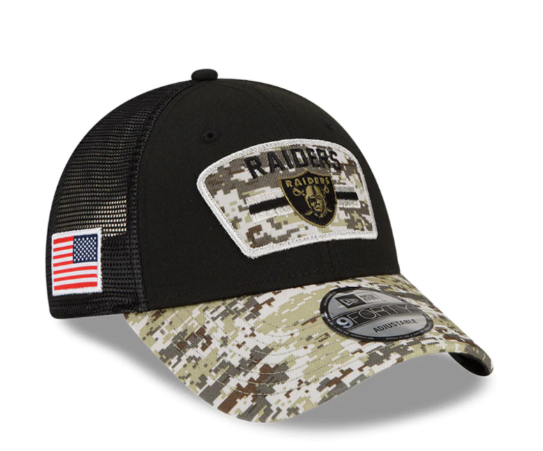 Las Vegas Raiders New Era 2021 Salute To Service 9Forty Adjustable Hat