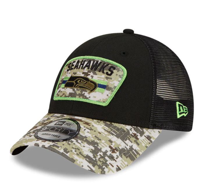 Seattle Seahawks New Era 2021 Salute To Service 9Forty Adjustable Hat