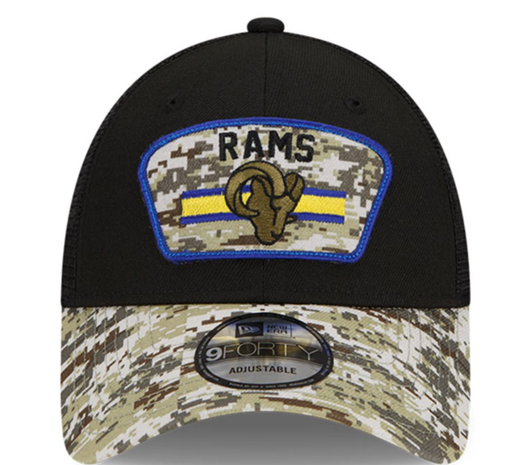 Los Angeles Rams New Era 2021 Salute To Service 9Forty Adjustable Hat