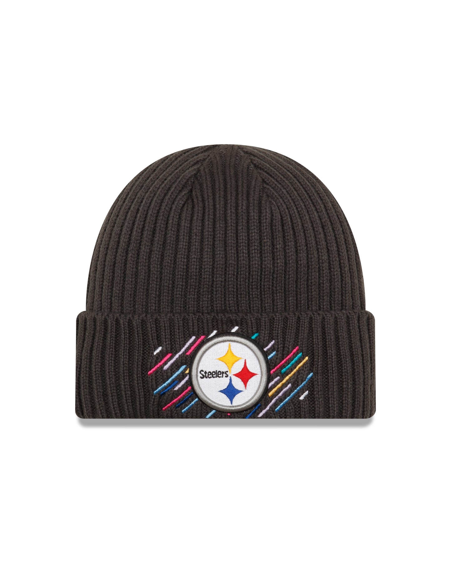 Pittsburgh Steelers New Era Crucial Catch Cuffed Knit Hat - Gray
