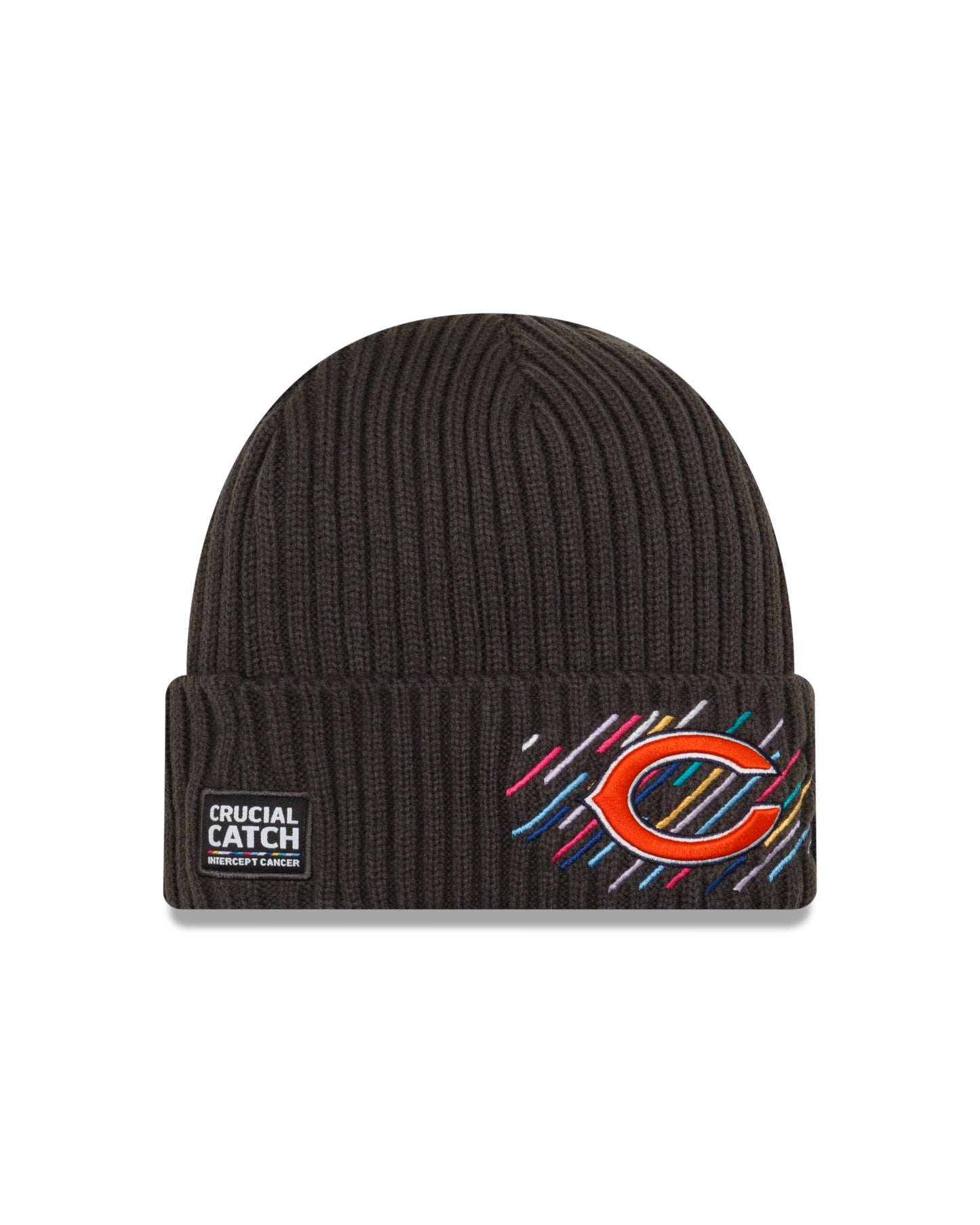 Chicago Bears New Era Crucial Catch Cuffed Knit Hat - Gray