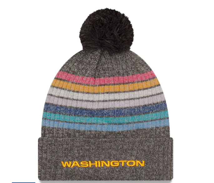 Washington Football Women's New Era NFL Crucial Catch Cuffed Pom Knit Hat
