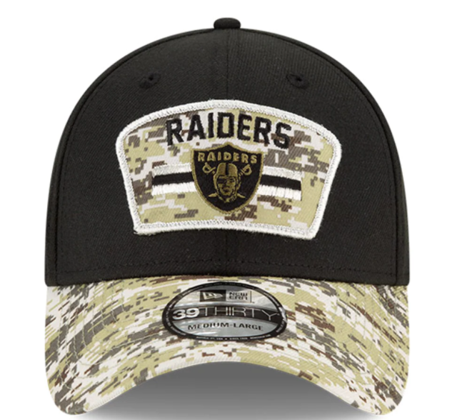 Las Vegas Raiders New Era Salute to Service Sideline 39THIRTY Hat - Black/Camo