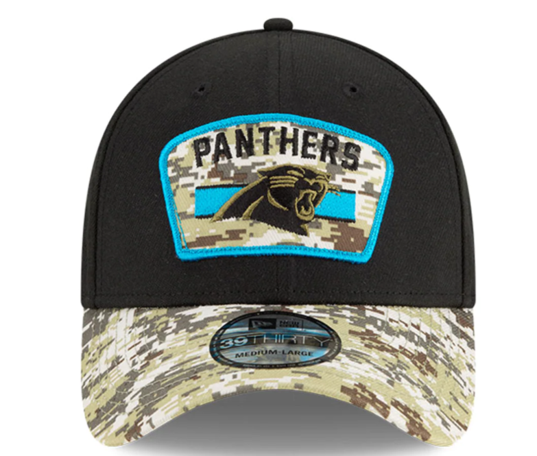 Carolina Panthers New Era 2021 Salute to Service Sideline 39THIRTY Flex Hat