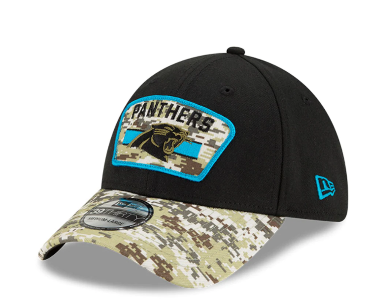 Carolina Panthers New Era 2021 Salute to Service Sideline 39THIRTY Flex Hat