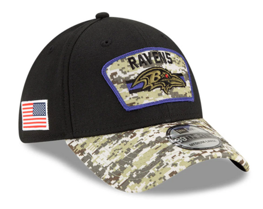 Baltimore Ravens New Era  Salute to Service Sideline 39THIRTY Hat - Black/Camo